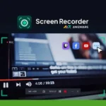 The screen displays the AWZ Screen Recorder interface with social media icons and a progress bar. Logos for "A.I.S. Guru Reviews" and "Awzware" are visible at the top, promoting the ultimate screen recorder for Windows users.