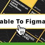 A graphic displaying "Table To Figma" in a central white box with a hand cursor icon pointing to it, surrounded by text in various languages. This visual emphasizes the ease of using Figma to create tables efficiently.