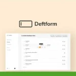 A screenshot showcasing a customer feedback form on Deftform, widely regarded as the best form builder. The form includes sections for introduction, contact information, feedback, and suggestions. There is a logo on the top left corner.