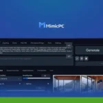 A screenshot of the MimicPC software interface showing various controls and settings for text and image generation, including a "Generate" button on the right. Experience a user-friendly AI workflow with seamless functionality in every feature.