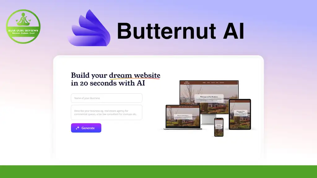 A screenshot of Butternut AI's cutting-edge website tool showcases its ability to build a dream website in just 20 seconds, perfect for creating sleek company profiles.
