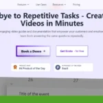 Screenshot of the professional Kroto website offering a service to create AI videos, featuring options to book a demo or get the service for free. Includes a "#4 Product of the Day" badge.
