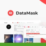 Image showing the DataMask logo with sample screenshots of social media posts, demonstrating the ultimate applications of the DataMask tool in protecting social media content—a testament to its effectiveness as highlighted in multiple DataMask reviews.
