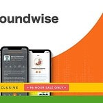 Image promoting the Soundwise Audio App with the tagline "AppSumo Plus Exclusive 96 Hour Sale Only," featuring multiple smartphones displaying the Soundwise app interface. The SaaS Guru Reviews logo, showcasing its top ratings, is in the top left corner.