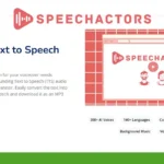 Discover the Speechactors webpage in this screenshot, highlighting AI Voiceovers that transform text-to-speech with 300+ voices and 140+ languages. Enjoy features like MP3 export, background music, and voice emotions. Don't miss out on their exclusive Lifetime Deal for endless possibilities.