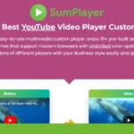 Promo image for SumPlayer, highlighting customizable video player features with a green "play" button and review badge at the top left. Discover the ultimate flexibility with our Embed Video Player option. Don't miss the SumPlayer Lifetime Deal!