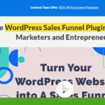 Promotional image for a WordPress Sales Funnel Plugin, spotlighting a limited time offer of $50 off all license packages. Perfect for marketers and entrepreneurs eager to boost conversions with an effective upsell plugin.