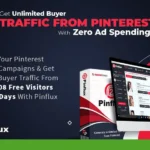 Promotional image for "Pinflux" software promises Pinterest Marketing Automation with zero ad spend, claiming up to 150,708 free visitors within 30 days. Achieve unparalleled Pinterest success with Pinflux—image includes the Pinflux dashboard.