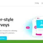Website banner for MetaSurvey, the innovative survey tool, promoting "Tinder-style Surveys" with a colorful card image. Text offers a free trial for creating swipe surveys in just five minutes. Discover your perfect insights with MetaSurvey today!