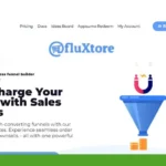 Welcome to fluXtore's homepage, where our sales funnel graphic showcases a cascade of coins. Discover high-converting funnel templates designed to boost your profits. Explore options like pricing, documents, and an ideas board. Elevate your strategy with our seamless WordPress plugin integration today!