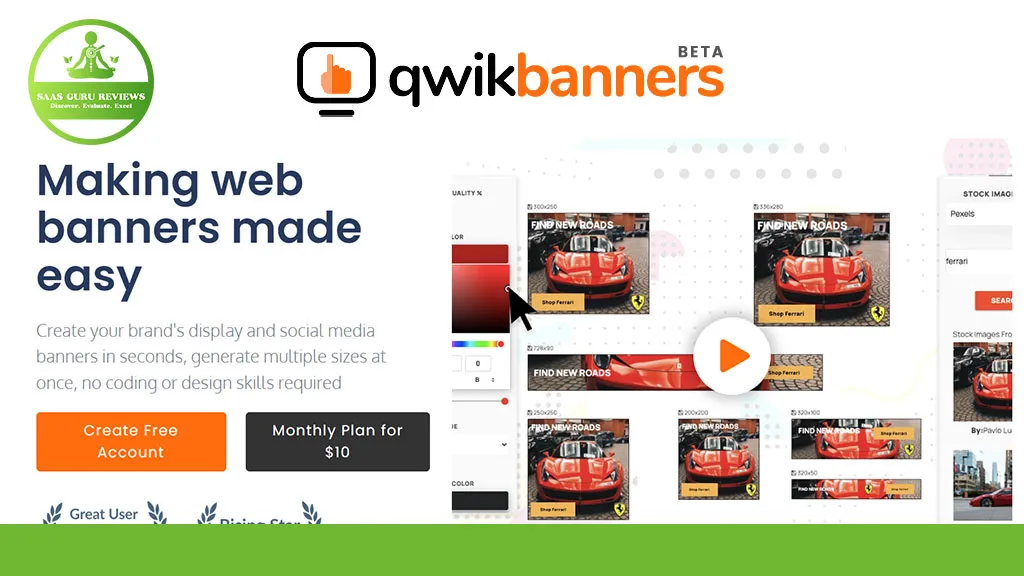 Discover the ultimate web banner creation platform with Qwikbanners! Explore our user-friendly interface, competitive pricing details, and stellar customer review badge. Don't miss out on our exclusive Lifetime Deal for seamless banner design experiences.