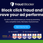 Discover how Fraud Blocker elevates your marketing with advanced click protection and ad performance enhancement. Try it risk-free with our 7-day free trial. Recognized for excellence, our awards are proudly showcased below.