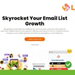 Screenshot of a webpage promoting LeadPal, the ultimate lead generation tool with a tagline "Skyrocket Your Email List Growth." It features icons and a button labeled "Capture Quality Leads" to boost your email leads effortlessly.