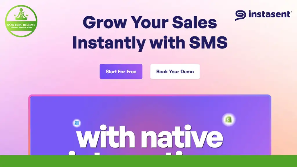Discover Instasent SMS, your key to "Grow Your Sales Instantly with SMS." Dive into high-impact campaigns on our vibrant pink and purple gradient page. Choose to "Start For Free" or "Book Your Demo" today!