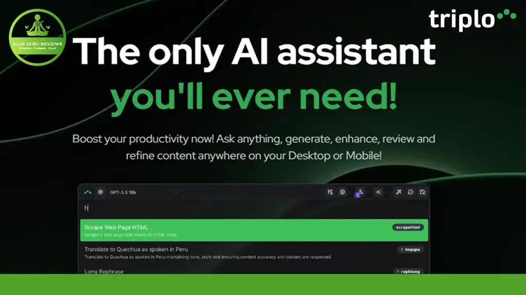 Introducing Triplo, the ultimate AI assistant for 2024 that supercharges your productivity! Effortlessly generate and refine content across all your devices with Triplo AI. Elevate your workflow and experience seamless efficiency like never before. Try Triplo today and witness the transformation.