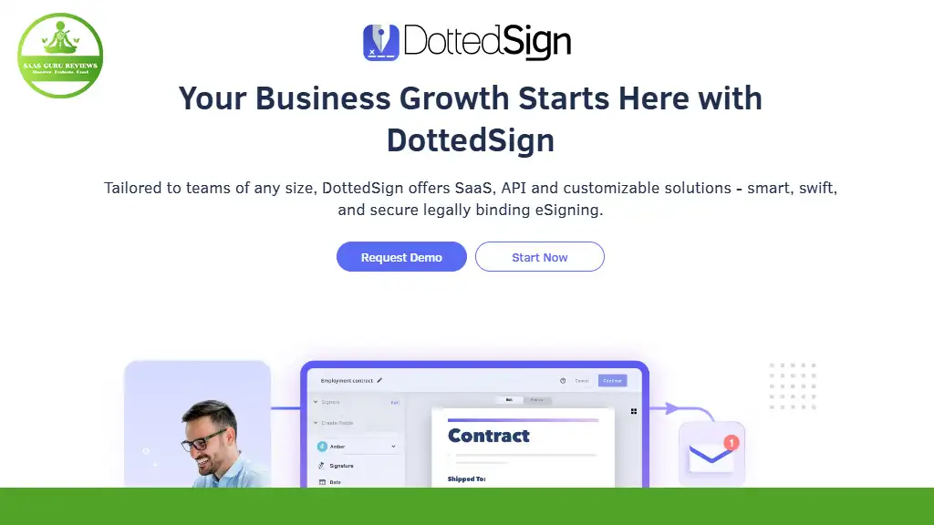 Experience business growth with DottedSign's customizable eSign solutions. Perfect for those seeking advanced SaaS and seamless API integration, this platform streamlines your document processes. Enhance efficiency today—click "Request Demo" to see DottedSign in action.