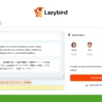 Screenshot of a Lazybird VoiceOver Studio interface with a text entry field on the left and selectable voice options on the right, featuring characters Jenny, Guy, Davis, and Aria.
