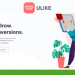 Two people stand near a large clipboard, engaging with charts and graphs. Text highlights features of a tool called ULIKE for enhancing site performance and user interaction.