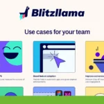 Blitzllama use cases infographic with three sections: Collect accurate NPS, Boost feature adoption, and Improve conversion funnels, each with related icons and descriptions.