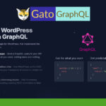 Screenshot of a webpage introducing Gato GraphQL, a WordPress plugin that boosts API efficiency by exposing WordPress data via GraphQL, featuring sample code and the Gato GraphQL logo at the top left corner.
