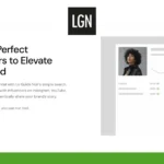 A webpage promoting LGN’s influencer search tool, featuring a logo, text about brand elevation, a sample profile, and a blue "See If I Qualify" button—your toolkit for social media mastery and the perfect influencer strategy.