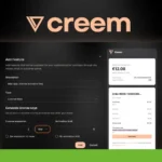 Screenshot of the Creem platform showing options to add a Mac app license activation key feature, set expiration, and an order summary with payment details.