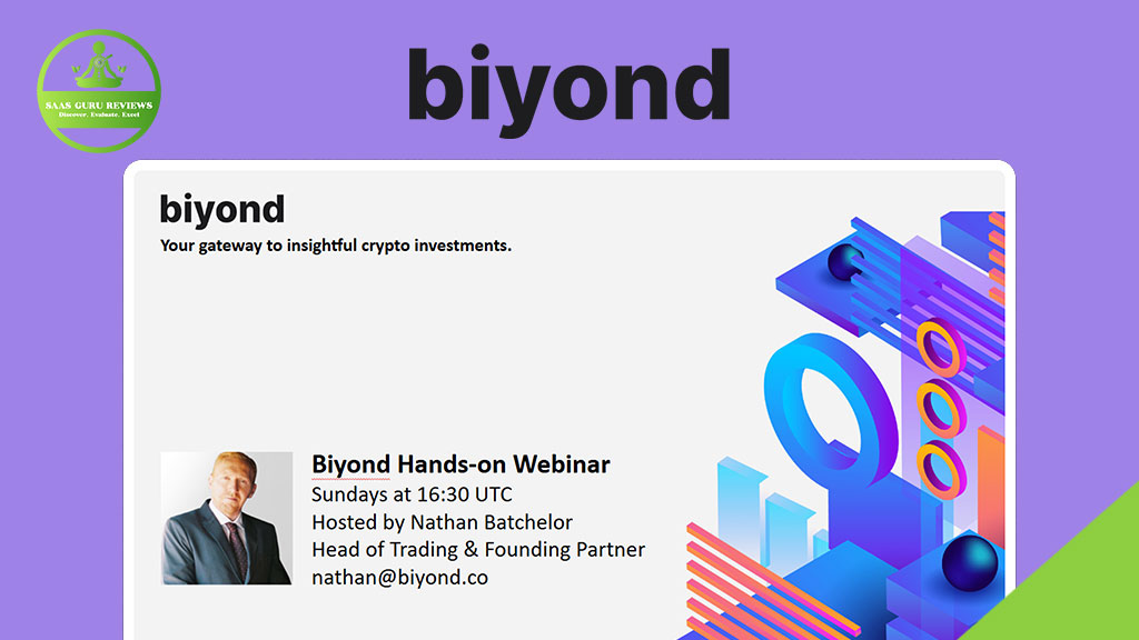 A promotional graphic for a biyond crypto webinar, hosted by Nathan Batchelor, featuring text details and abstract geometric art—discover how crypto analysis can lead to smarter investment decisions.
