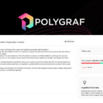 Screenshot of the Polygraf AI content detector tool interface, displaying analysis results with a breakdown of AI-generated vs. human content and a cognitive flow index score for enhanced digital integrity.