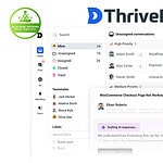 Screenshot of the ThriveDesk dashboard displaying conversation lists, assigned team members, and AI-powered live chat responses for efficient customer service software management.