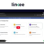 Screenshot of the Linkee Demo interface showing options to choose a campaign type, including Email Outreach, Link Insertion, Guest Posting, Competitive Backlinks—ideal for boosting your SEO strategy with AI-powered backlink automation for SaaS and E-commerce.